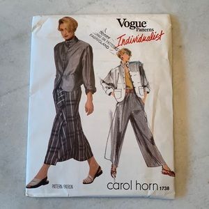UNCUT Vogue Individualist Carol Horn Jacket Skirt Pants Sewing Pattern 1738